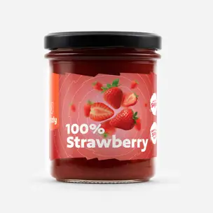 100% Jahoda bez přidaného cukru s extra kousky ovoce 6 x 200 g