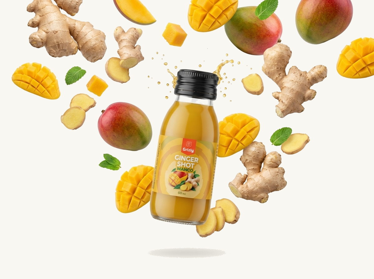 Detail GRIZLY Ginger shot Mango