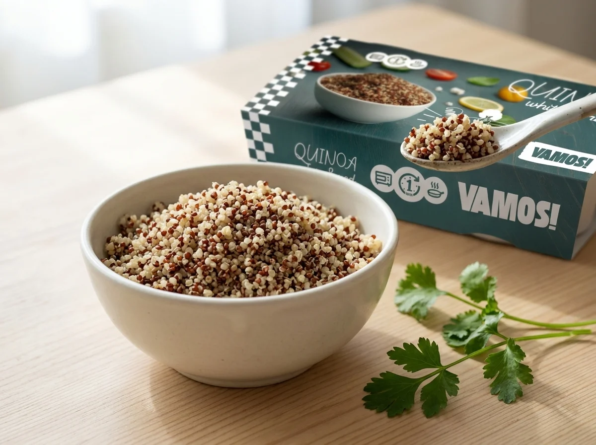 Míchaná quinoa v misce