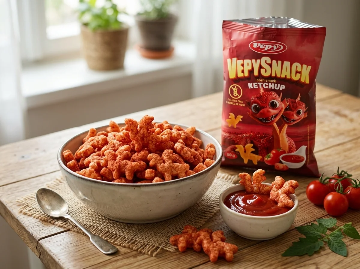 kukuřičný snack kečup