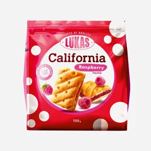 California sušenky z listového těsta s malinovou náplní