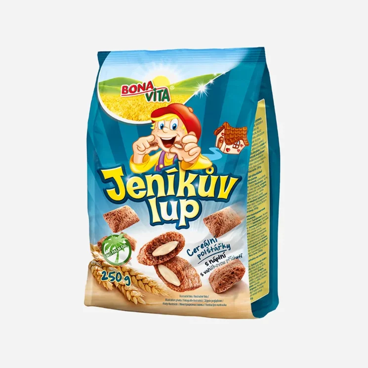 Cereální polštářky s náplní Jeníkův lup vanilkový