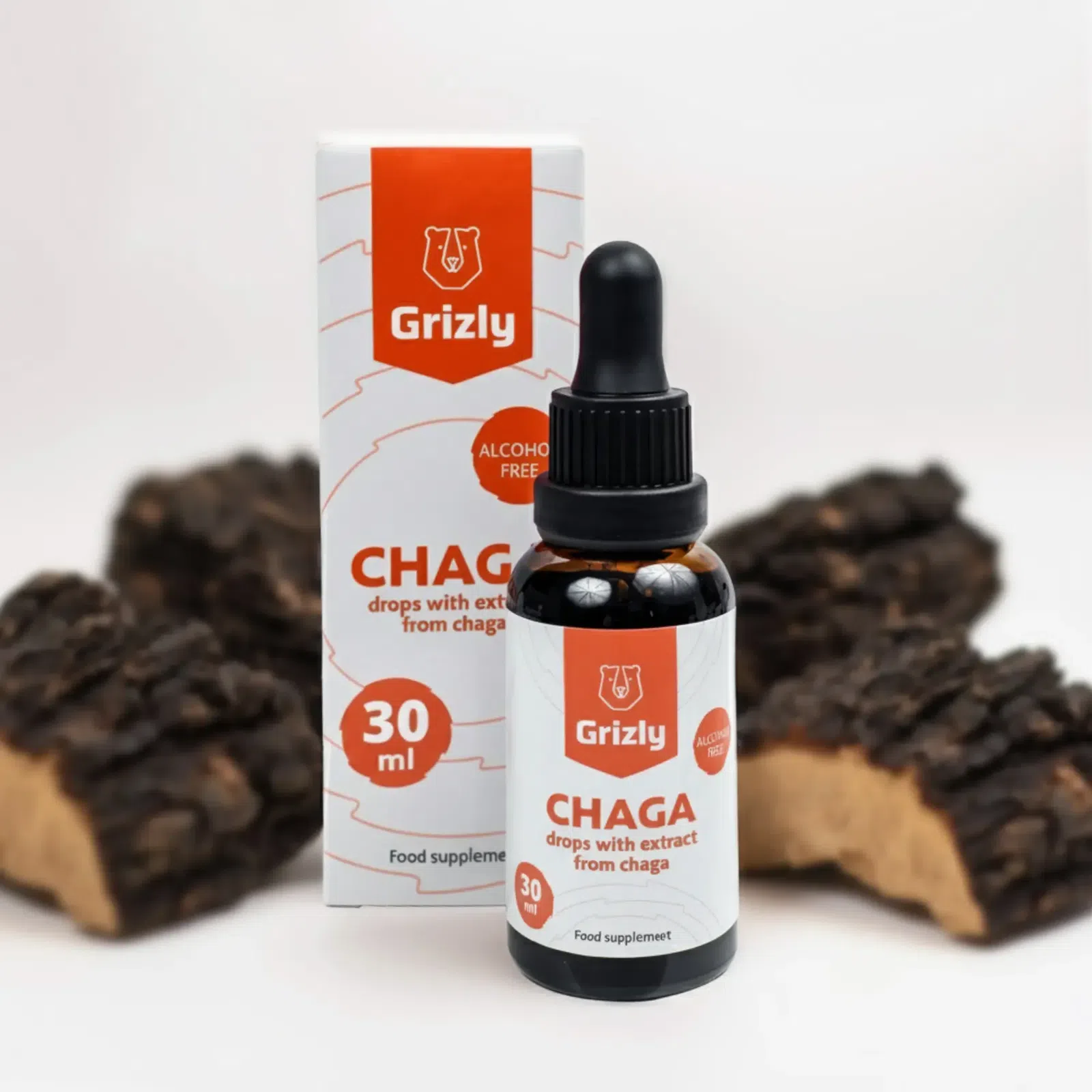 GRIZLY Chaga kapky s rezavcem šikmým