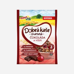 Dobrá kaše ovesná se syrovátkou čokoláda a višeň