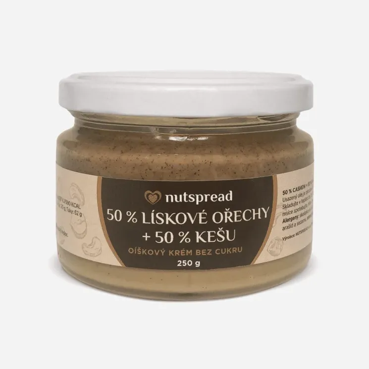 Dvoubarevné máslo lískové a kešu ořechy 6 x 250 g