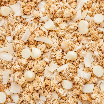Granola s proteinem bílá čokoláda a kokos