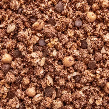 Granola s proteinem lískový oříšek a datlová čoko