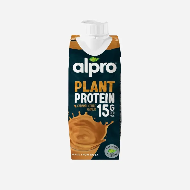 High Protein Sójový nápoj s příchutí karamelu a kávy 12 x 250 ml