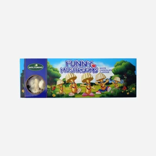 Hříbečky z bílé čokoládové polevy a sušenky