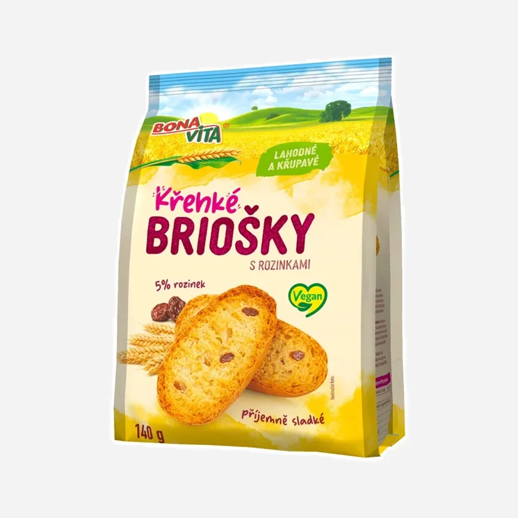 Křehké briošky s rozinkami