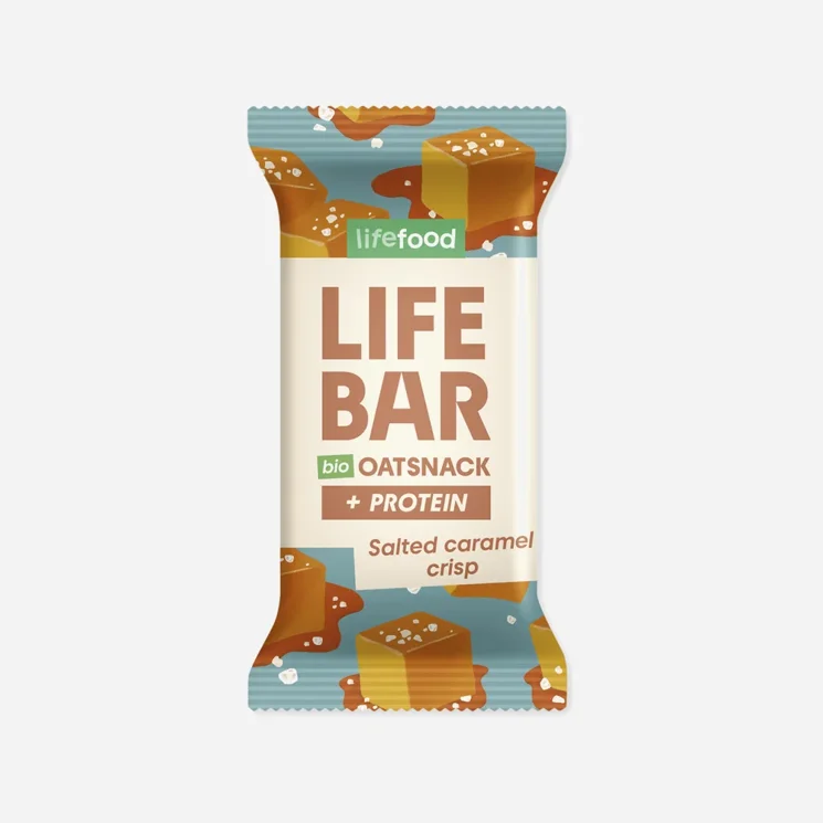 Lifebar Oat snack protein slaný karamel BIO