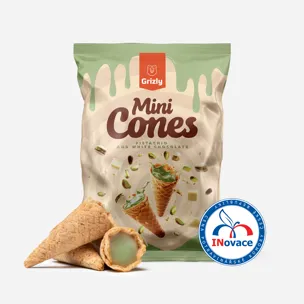 Mini kornoutky pistácie a bílá čokoláda