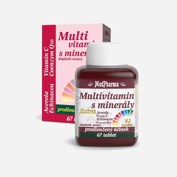 Multivitamin s minerály + extra C,Q10, 42 složek 67 tablet
