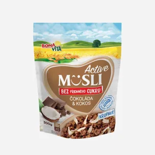 Müsli bez přidaného cukru čokoláda a kokos