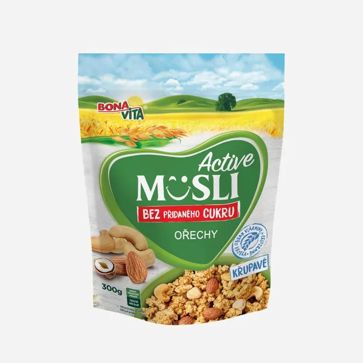 Müsli bez přidaného cukru ořechy