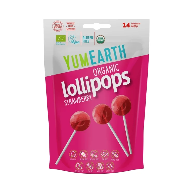Ovocná lízátka s příchutí jahody BIO (14 ks) 5 x 87 g