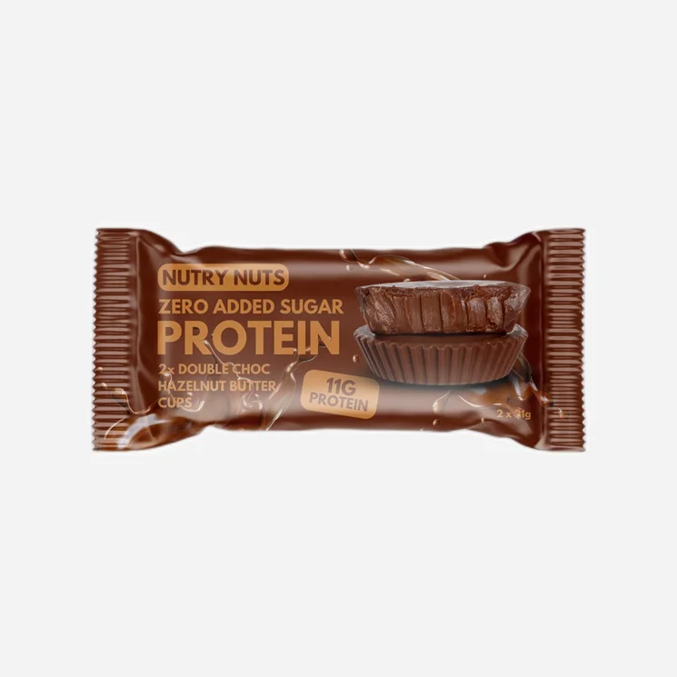 Proteinové košíčky Double čoko s lískooříškovým krémem