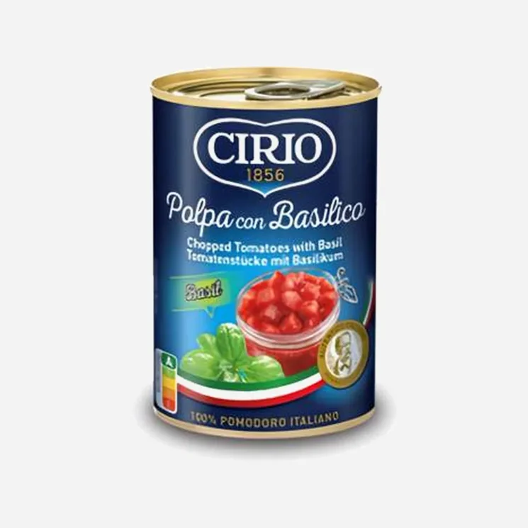 Rajčata loupaná krájená s bazalkou 6 x 425 ml