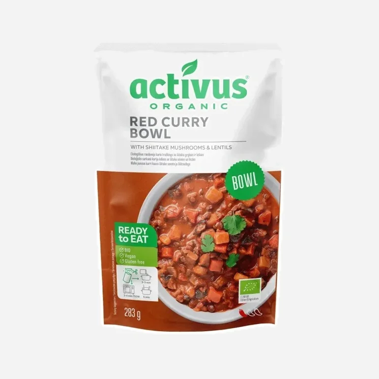 Red Curry Bowl s houbami shiitake a čočkou BIO