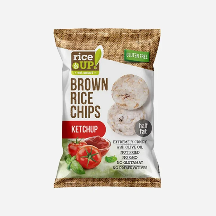 Rýžové chipsy kečup