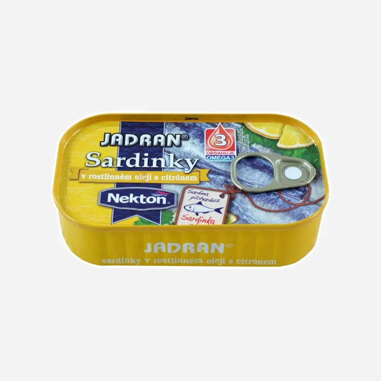 Sardinky v rostlinném oleji s citrónem