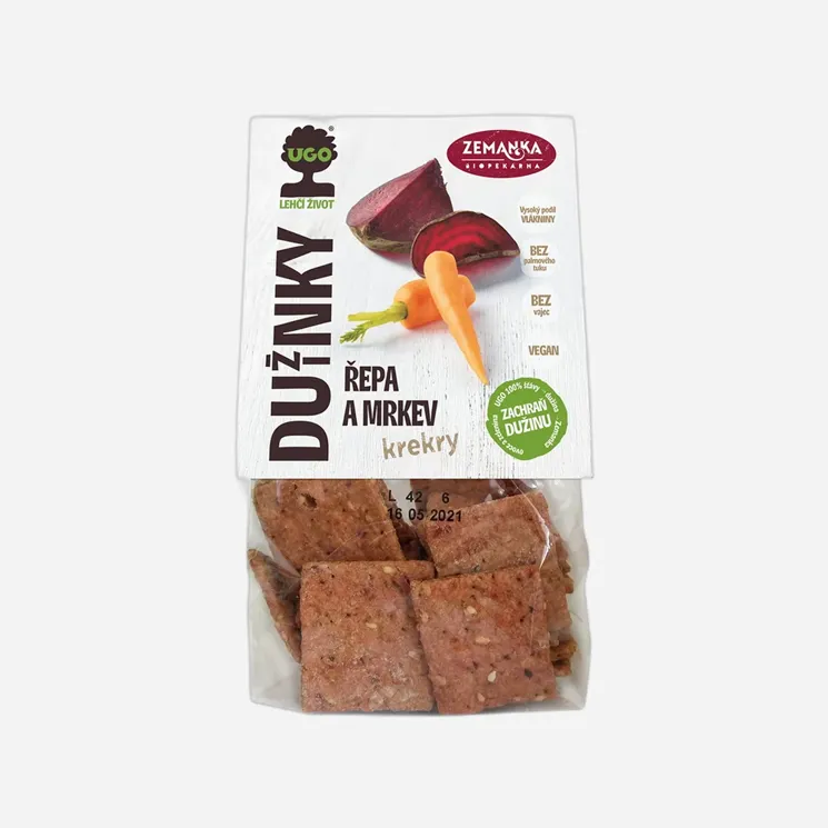 Slané krekry s dužinou z červené řepy a mrkve