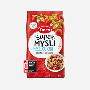 Super mysli křupavé s jahodami