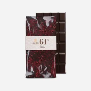 Tmavá čokoláda s drcenými ostružinami a lyofilizovanými malinami 5 x 85 g