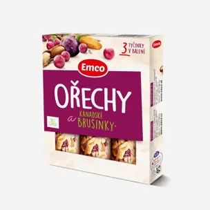 Tyčinka Ořechy a brusinka 3x35 g 12 x 105 g