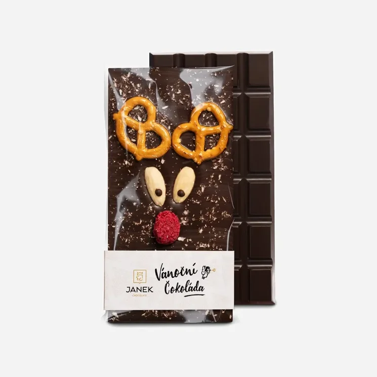 Vánoční čokoláda se sobem - tmavá 6 x 90 g